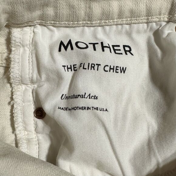 Mother Superior Jeans The Flirt Chew Unnatural Acts Cream Distressed Size 26 - Picture 7 of 12